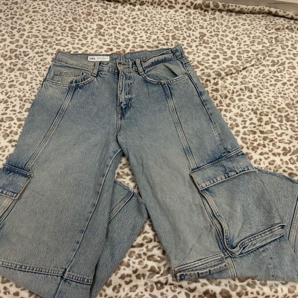 Zara High Rise Light Blue Jeans